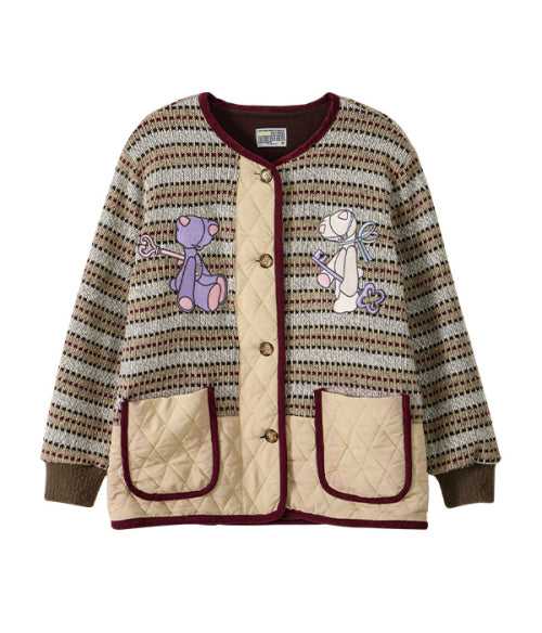 Knit Quilted Fleece Jumper