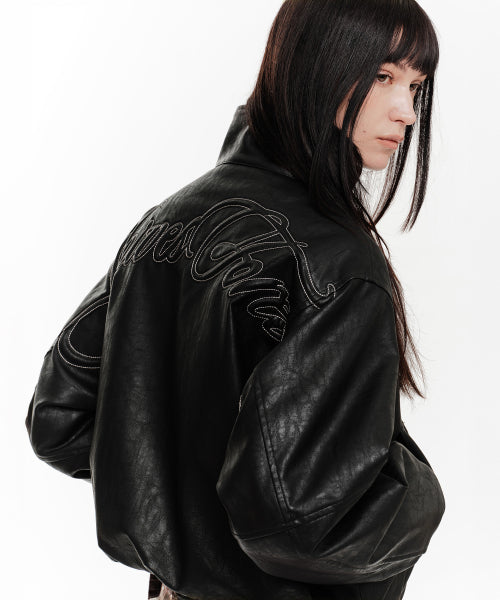 NYX FAUX LEATHER JACKET (BLACK)