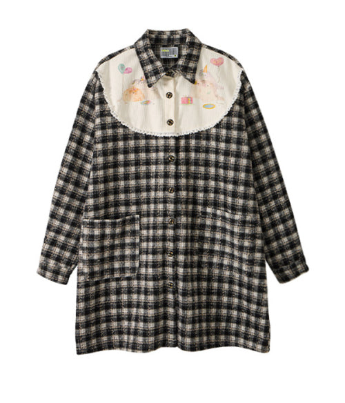 Bib Front Check Overshirt_Black