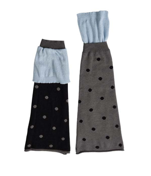 Dot Layered-Style Leg Warmer (Reversible)