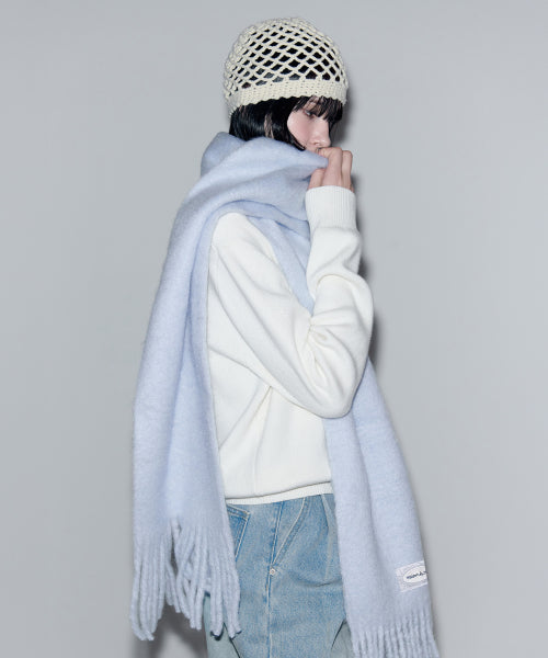 LACE LABEL HAIRY MUFFLER SKY