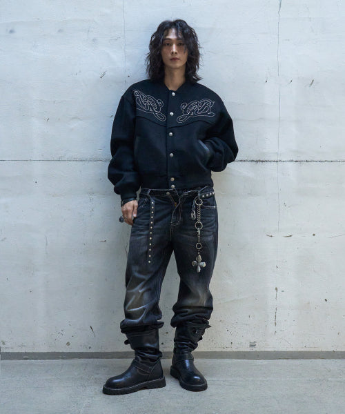 Western line wool jacket