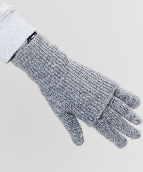 Cherry Knit Gloves & Warmers Set [Melange Gray]