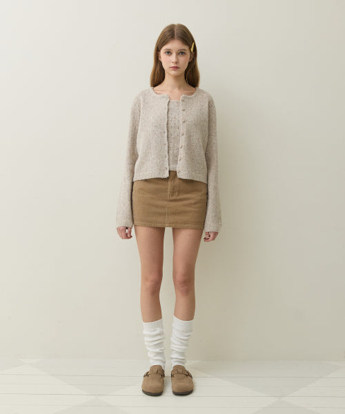 Cott Ribbed Skirt (beige)