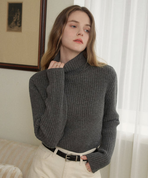 Turtleneck Loose Fit Knit (Black)