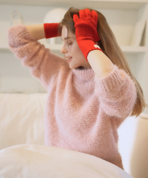 High Neck Loose Fit Knit (Indie pink)
