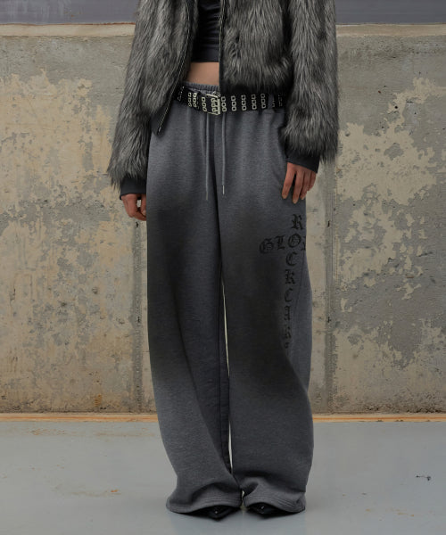 Washed Cross Lettering 2way Jogger - Gray