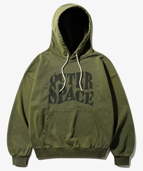 Space Pigment Dyed Hoodie Khaki KHHD6921