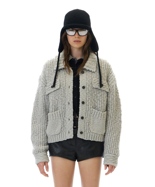 AURORA COLLAR KNIT JACKET (LIGHT GRAY)