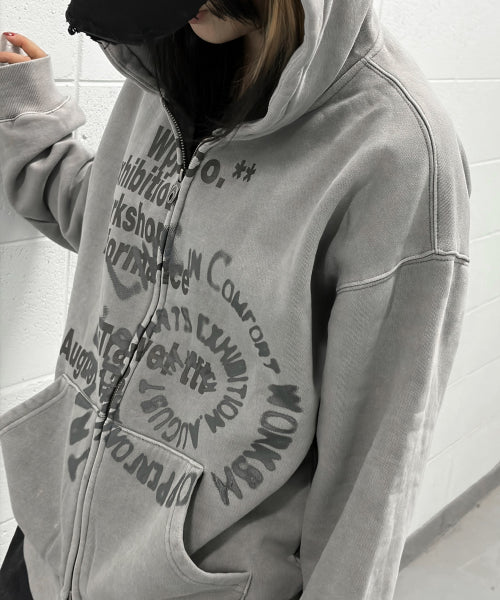 HELIX HOOD ZIP UP MELANGE GRAY