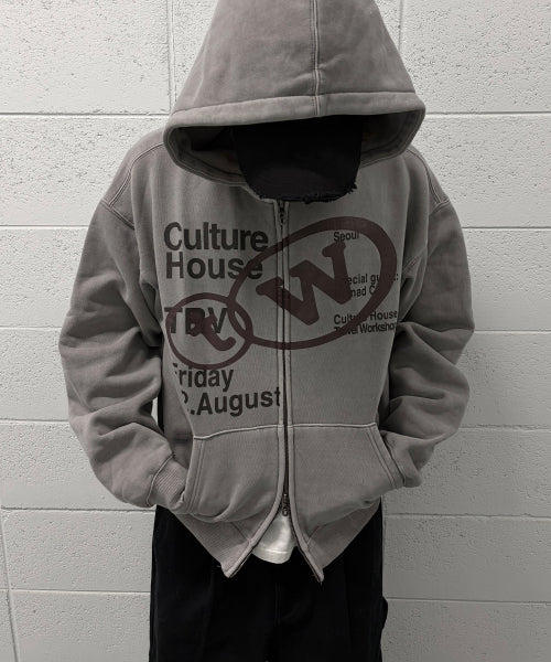 CULTURE HOUSE HOOD ZIP UP MELANGE GRAY