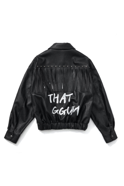 [GGUM X DEINET] FRINGE JACKET IN BLACK