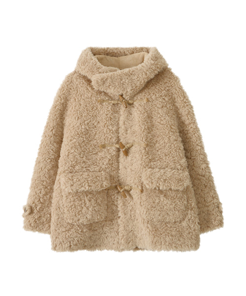Hoody Fleece Coat (beige)