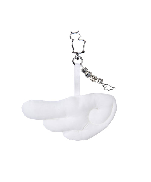 Angel Wing Keyring - White