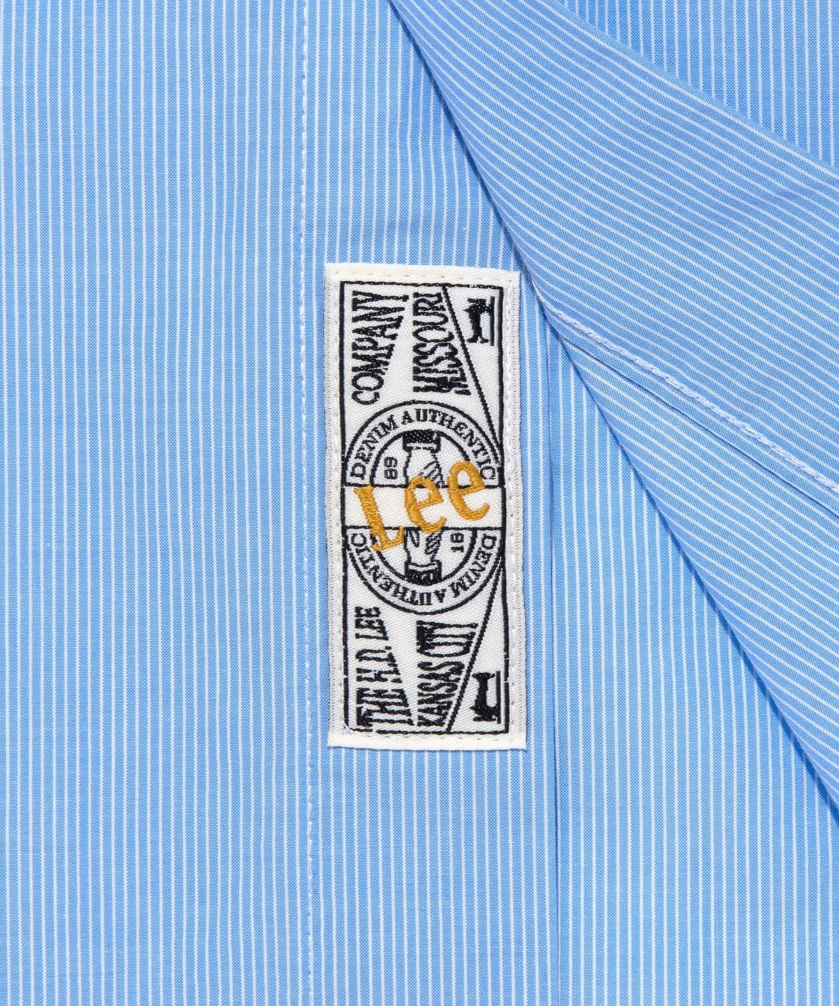 ★[BOYNEXTDOOR Taesan Worn] 【LEE】House Logo Poplin Shirt Blue