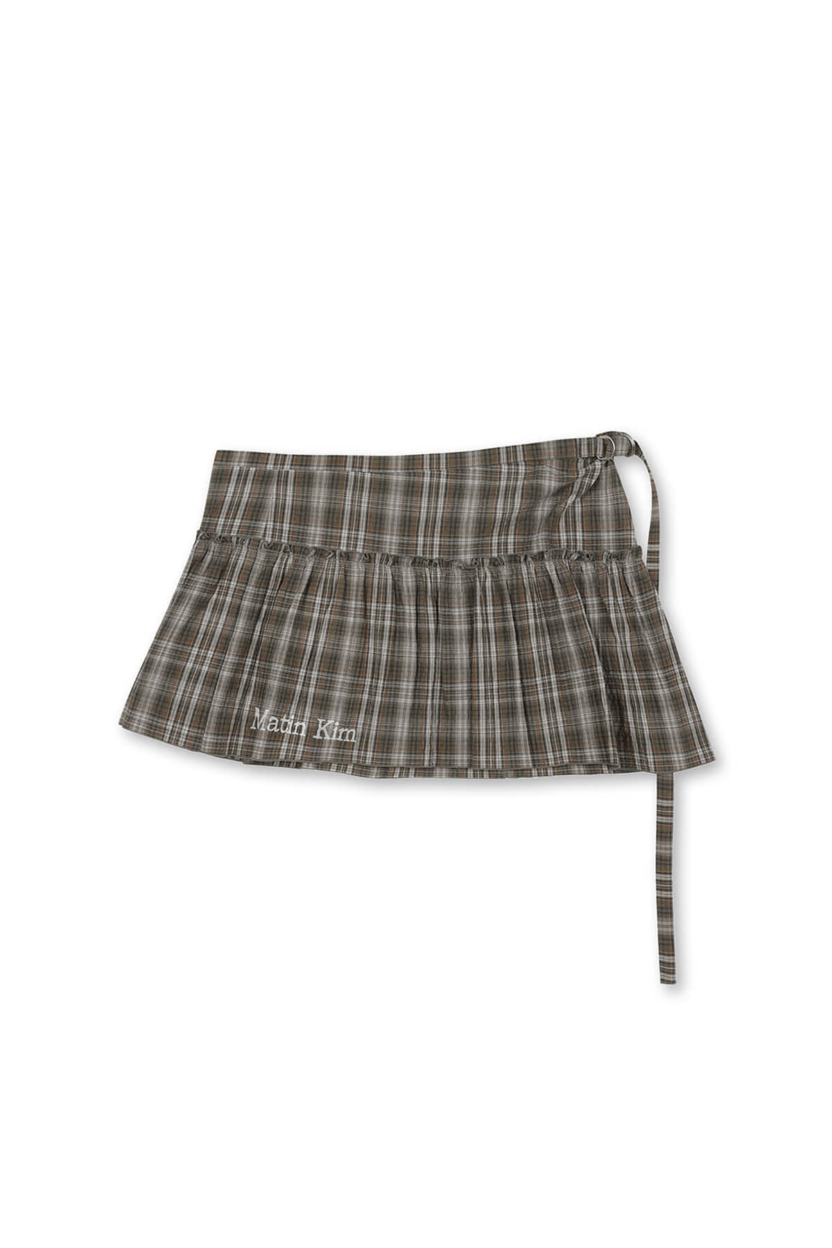 CHECK LAYERED SKIRT IN GREY