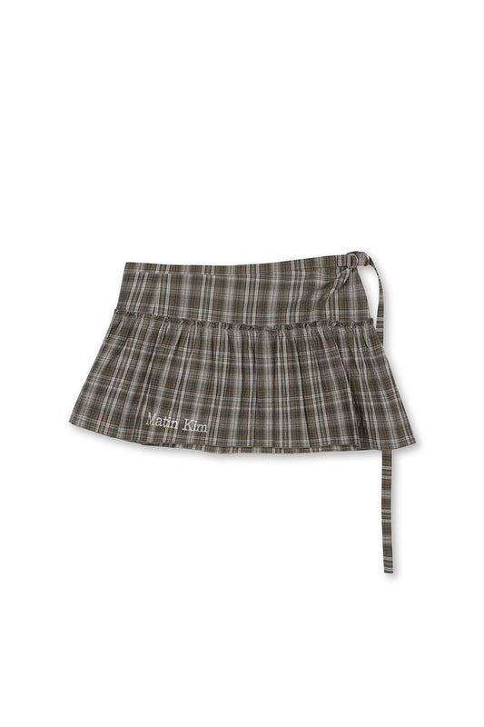 CHECK LAYERED SKIRT IN GREY