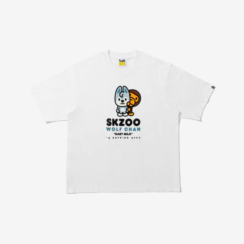 BAPE X Stray Kids WOLF CHAN BABY MILO TEE M (Bang Chan) - BAPE X Stray Kids