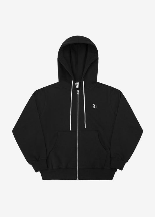 Main Logo Hooded Zip-Up Black | NOS7