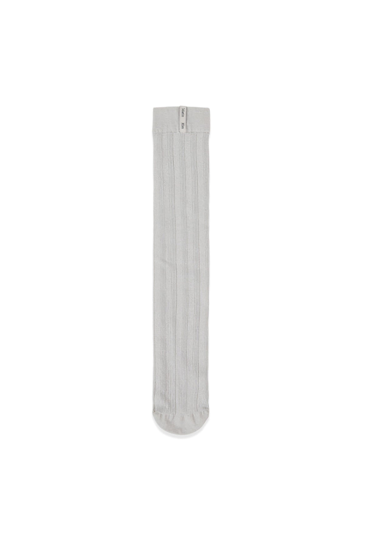 METAL RIBBED STOCKING SOCKS IN IVORY