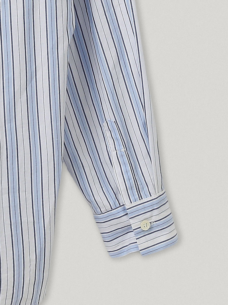 ★[IVE Gaeul Worn] 【Smoothmood】Aberdeen Logo Striped Shirts Classic Blue (6th)