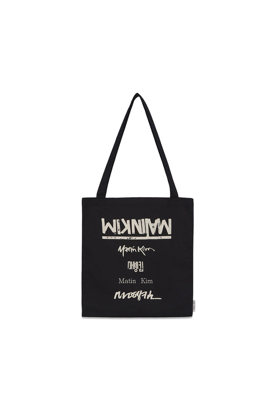 HANGEUL LOGO BIG ARCHIVE ECOBAG IN BLACK