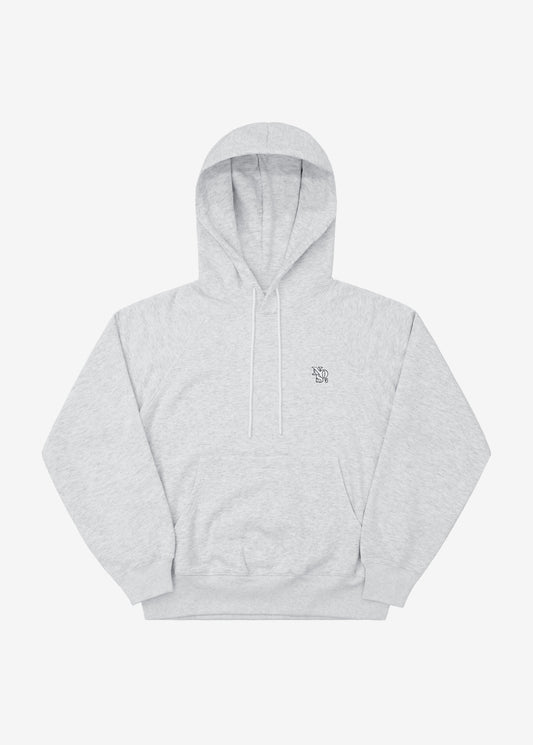 Two-tone embroidered raglan hood - Light melange | NOS7