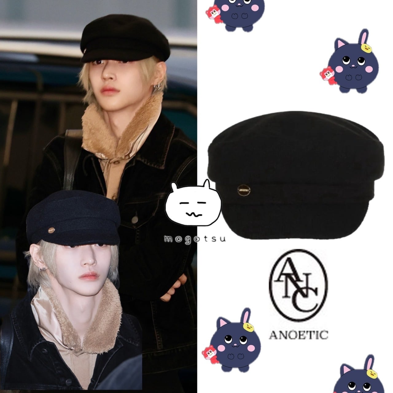 ANC NEWSBOY CAP_BLACK