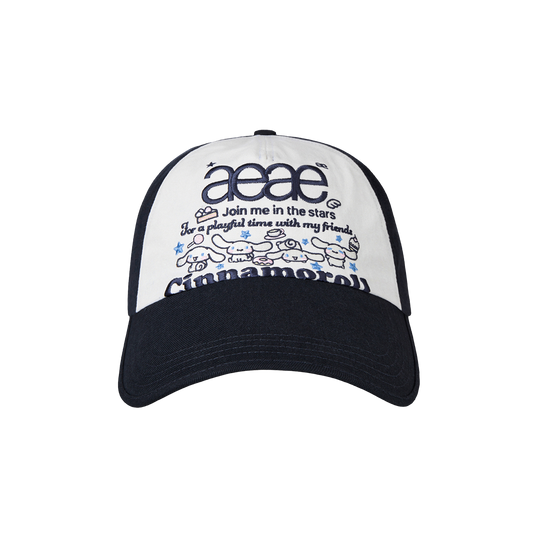 AEAE Cinnamoroll Web Logo 5 Pannel Cap Navy
