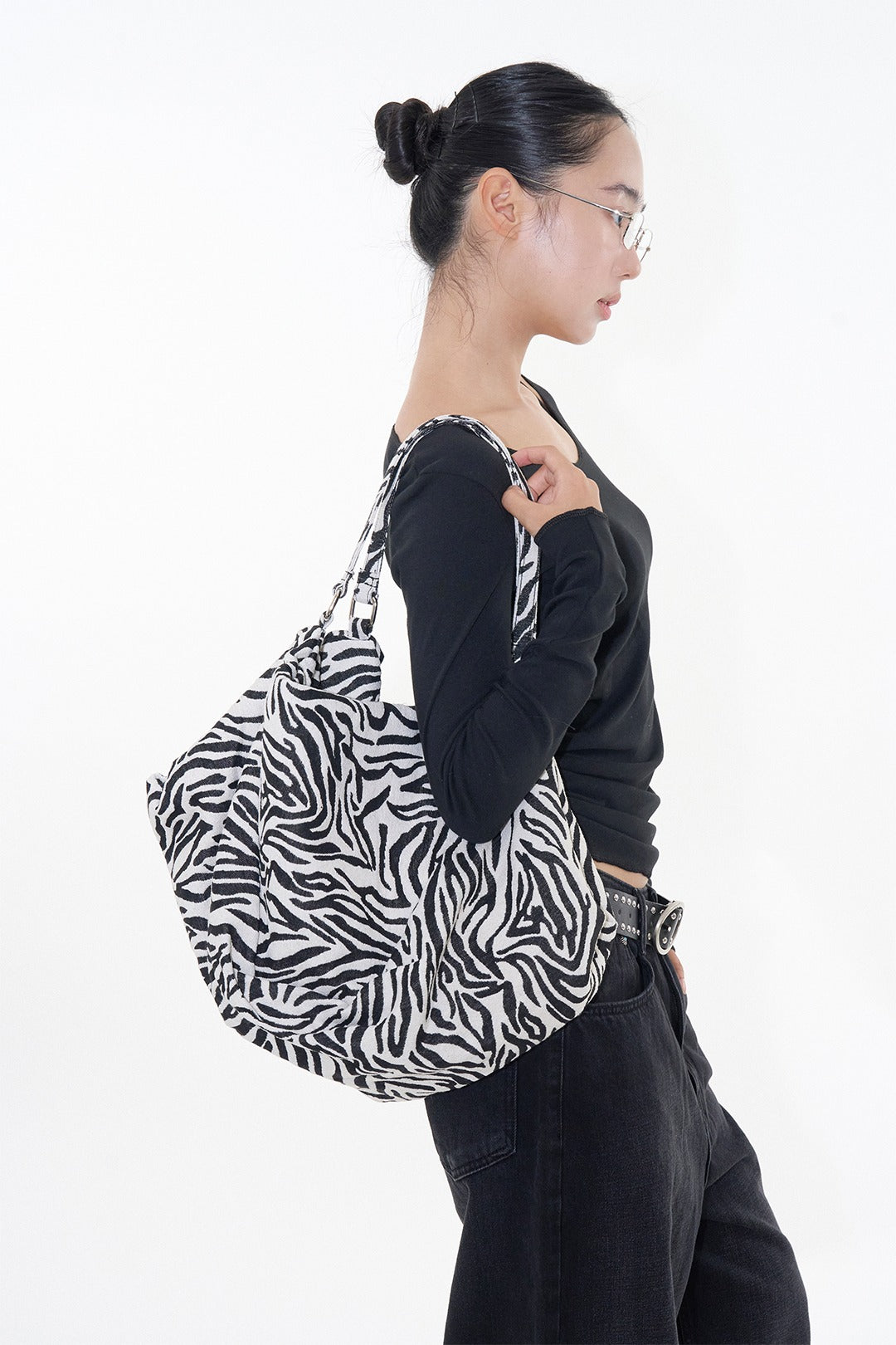Jet Zebra Shoulder Bag