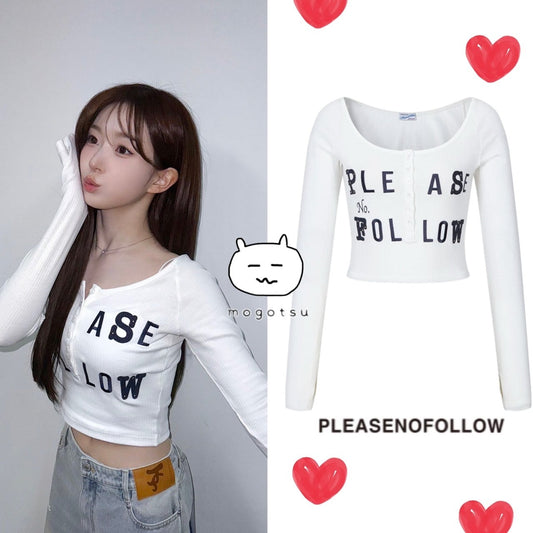 Megan Patch Long Sleeve Top (White)