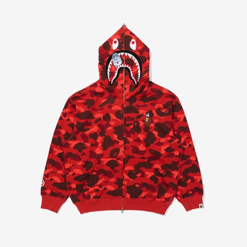 BAPE X Stray Kids Wolf Chan SHARK FULL ZIP HOODIE M (Bang Chan)