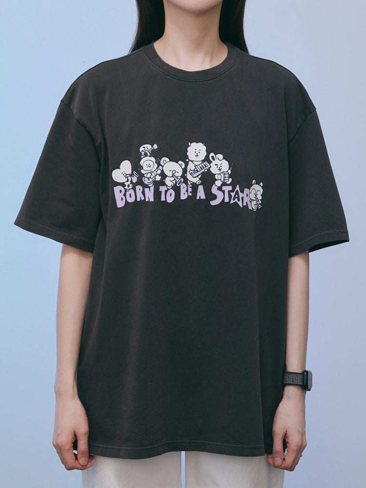 BT21 Band Short Sleeve T-shirt (Black)