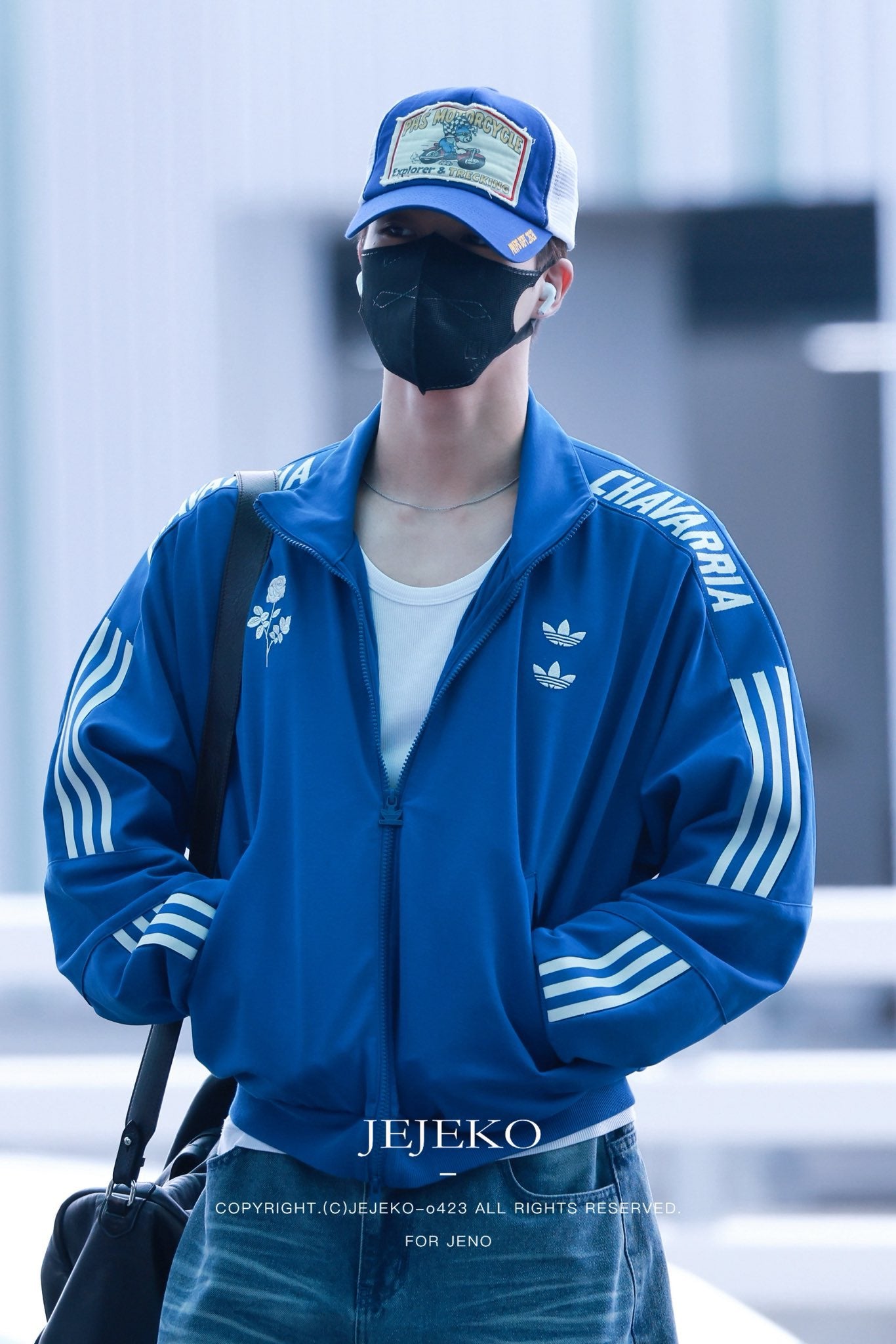 ★[NCT JENO Worn] 【HONDA MOTORCYCLE】Riding Bear Mesh Ball Cap Blue