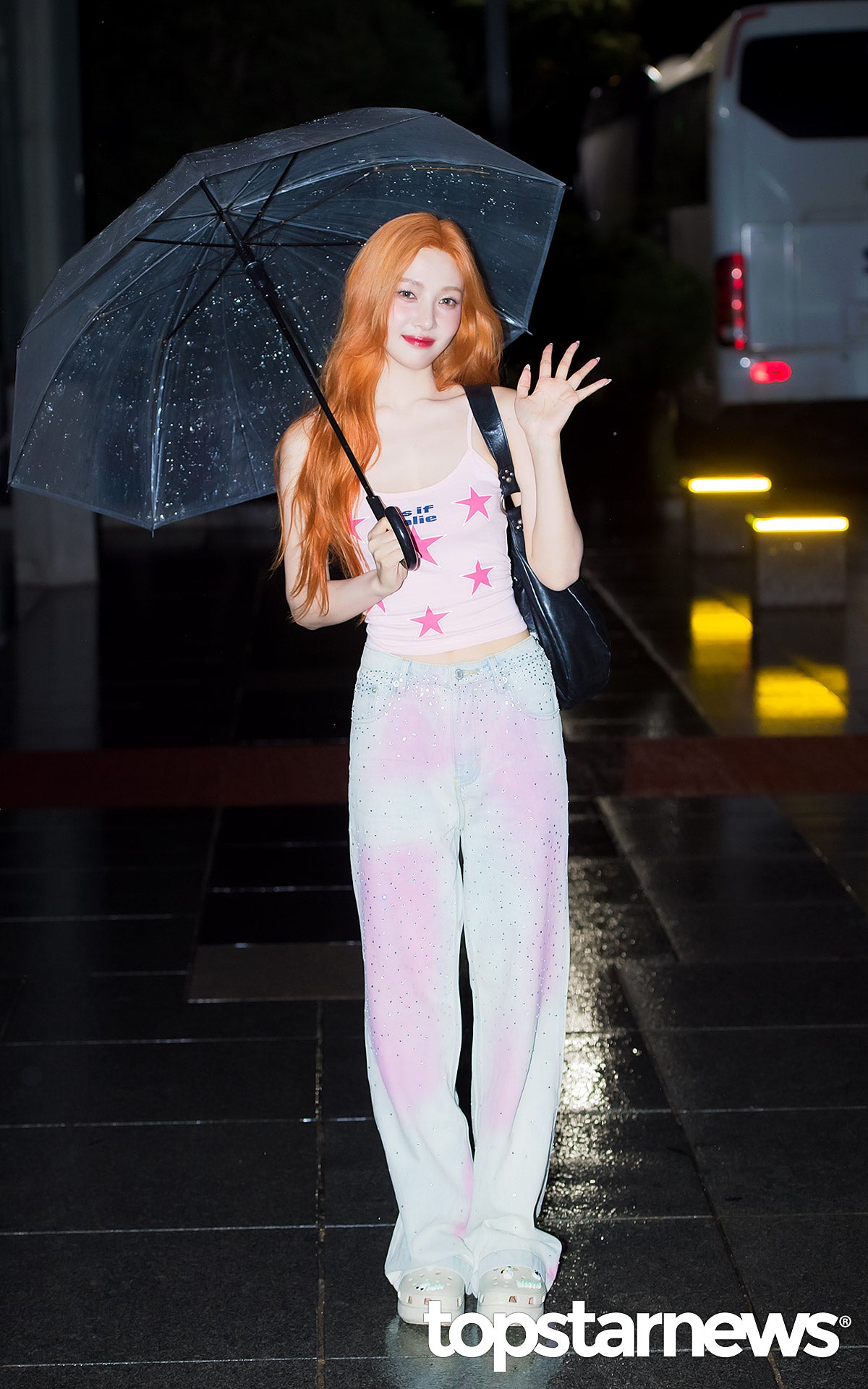 ★[Red Velvet JOY Worn] 【asif CALIE】SHIRRING STAR SLEEVELESS TOP PINK