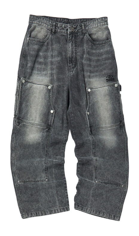 ★[NCT Jisung Worn] 【TRAVEL】Washing Carpenter Denim Pants Charcoal