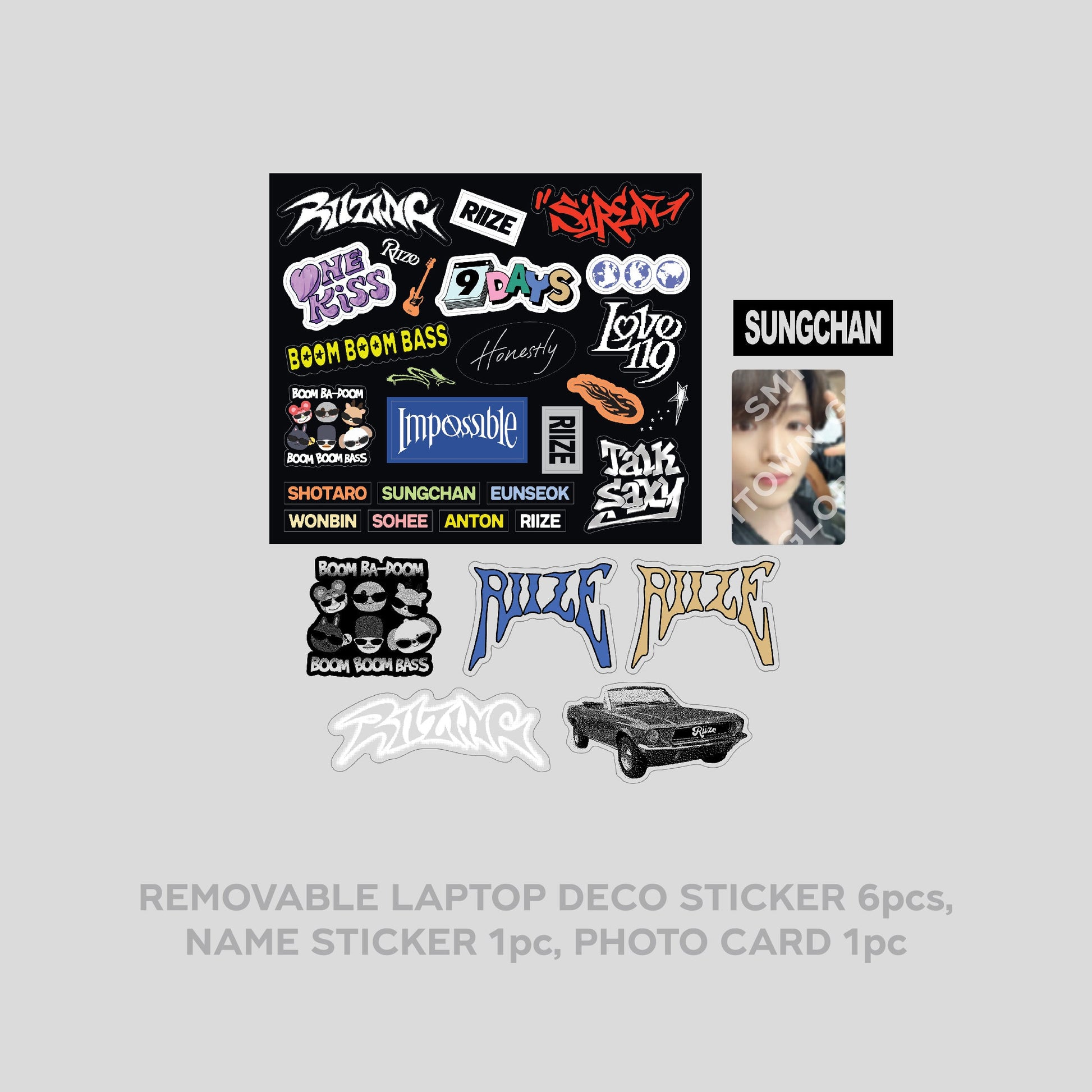 REMOVABLE LAPTOP DECO STICKER SET - RIIZE 'RIIZING - The 1st Mini Album' MD