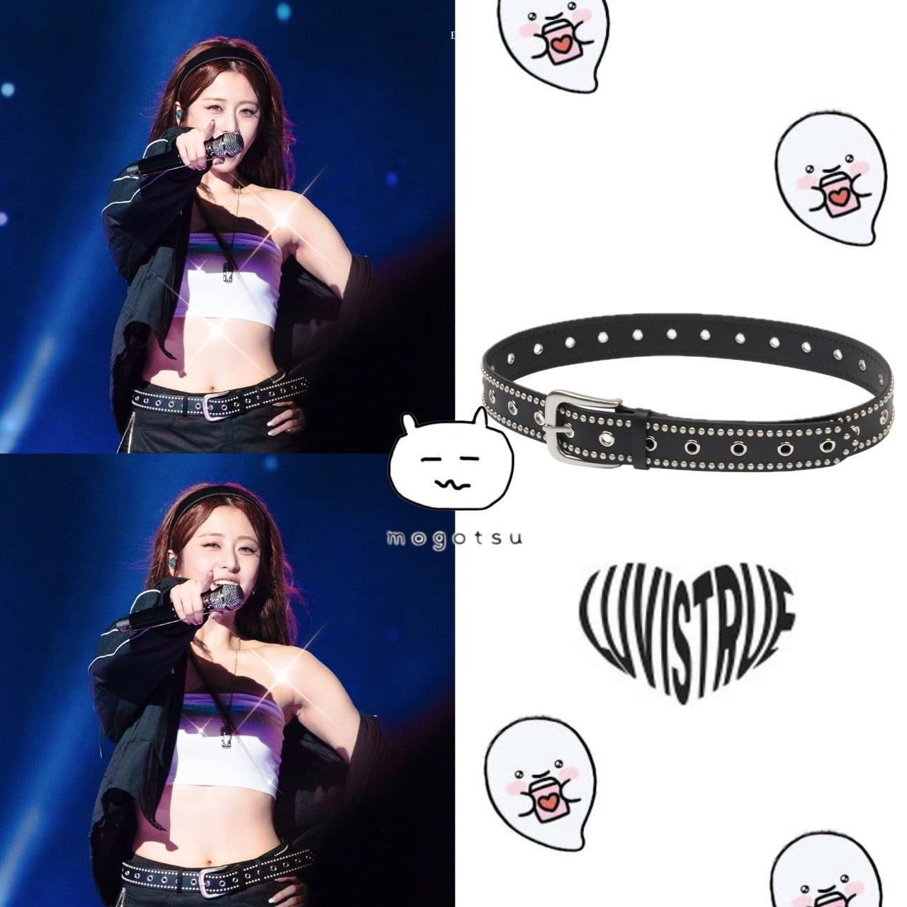 ★[LE SSERAFIM Yunjin Worn] 【LUVISTRUE】SM STUD BELT(BLACK)