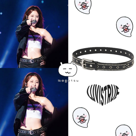 ★[LE SSERAFIM Yunjin Worn] 【LUVISTRUE】SM STUD BELT(BLACK)