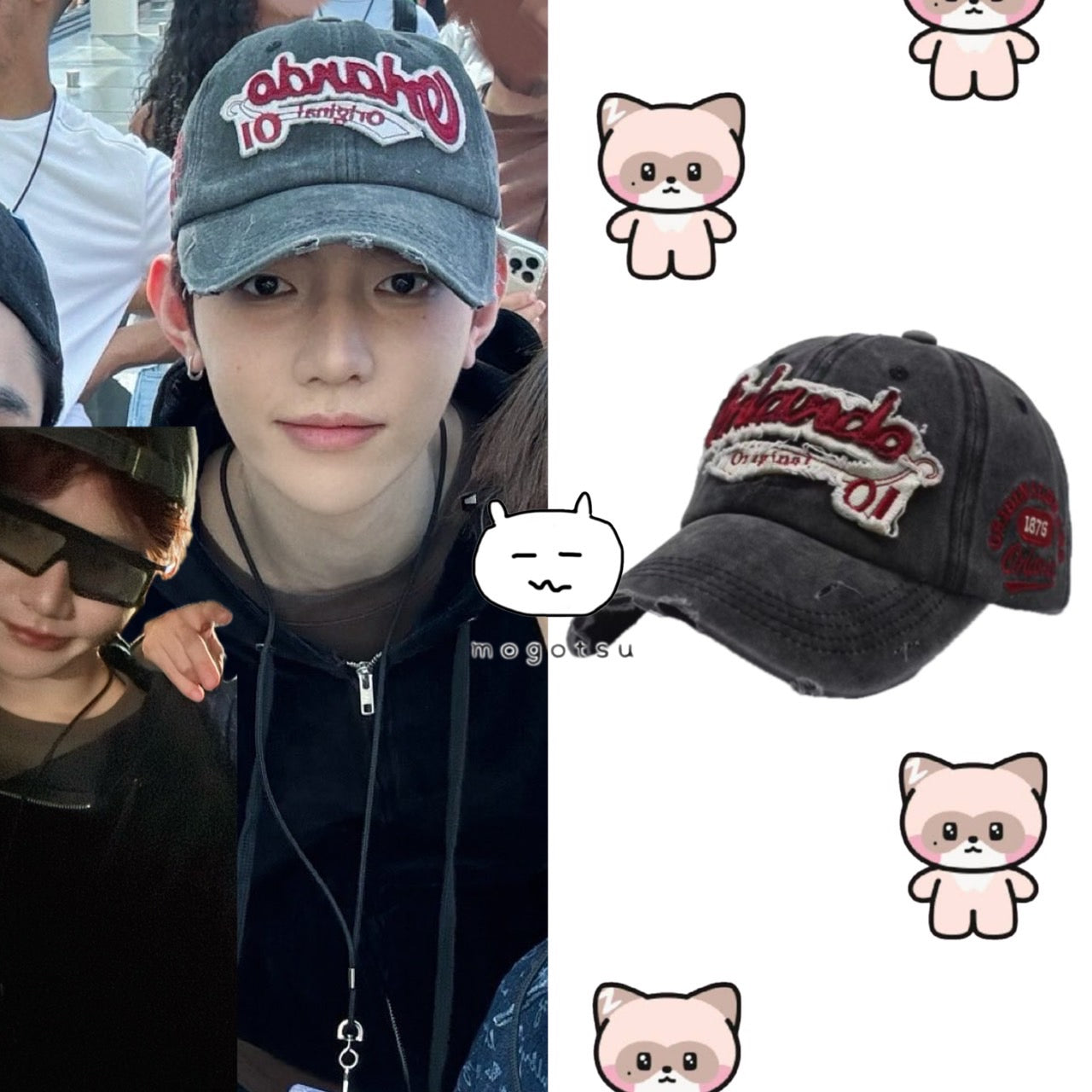 ★[ZEROBASEONE Zhang Hao Worn] vintage damage ball cap