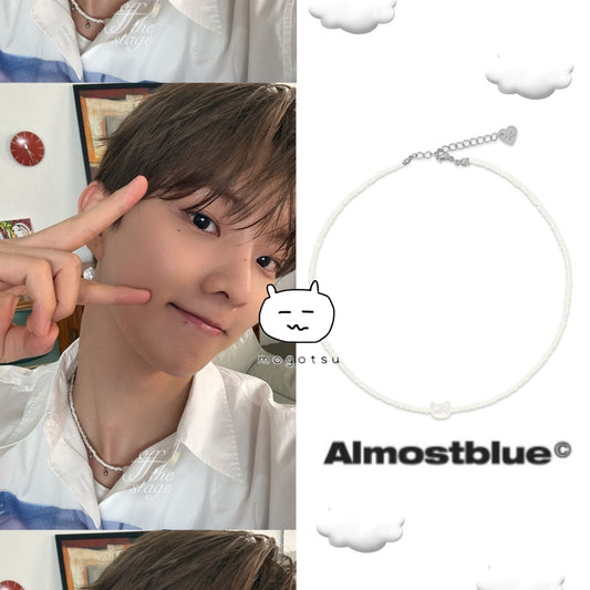 ★[THE BOYZ Q Worn] 【ALMOSTBLUE】Kitty Pearl Necklace
