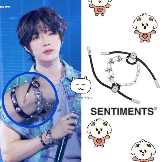 ★[TOMORROW X TOGETHER Beomgyu Worn] 【SENTIMENTS】NO.528 [BLACK] BRACELET