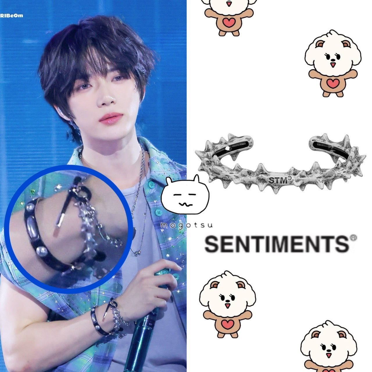 ★[TOMORROW X TOGETHER Beomgyu Worn] 【SENTIMENTS】NO.630 [BURNISH] SPIKY BANGLE BRACELET