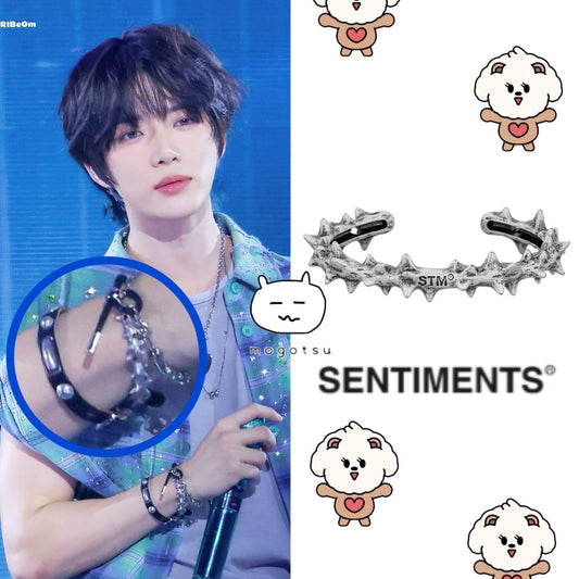 ★[TOMORROW X TOGETHER Beomgyu Worn] 【SENTIMENTS】NO.630 [BURNISH] SPIKY BANGLE BRACELET