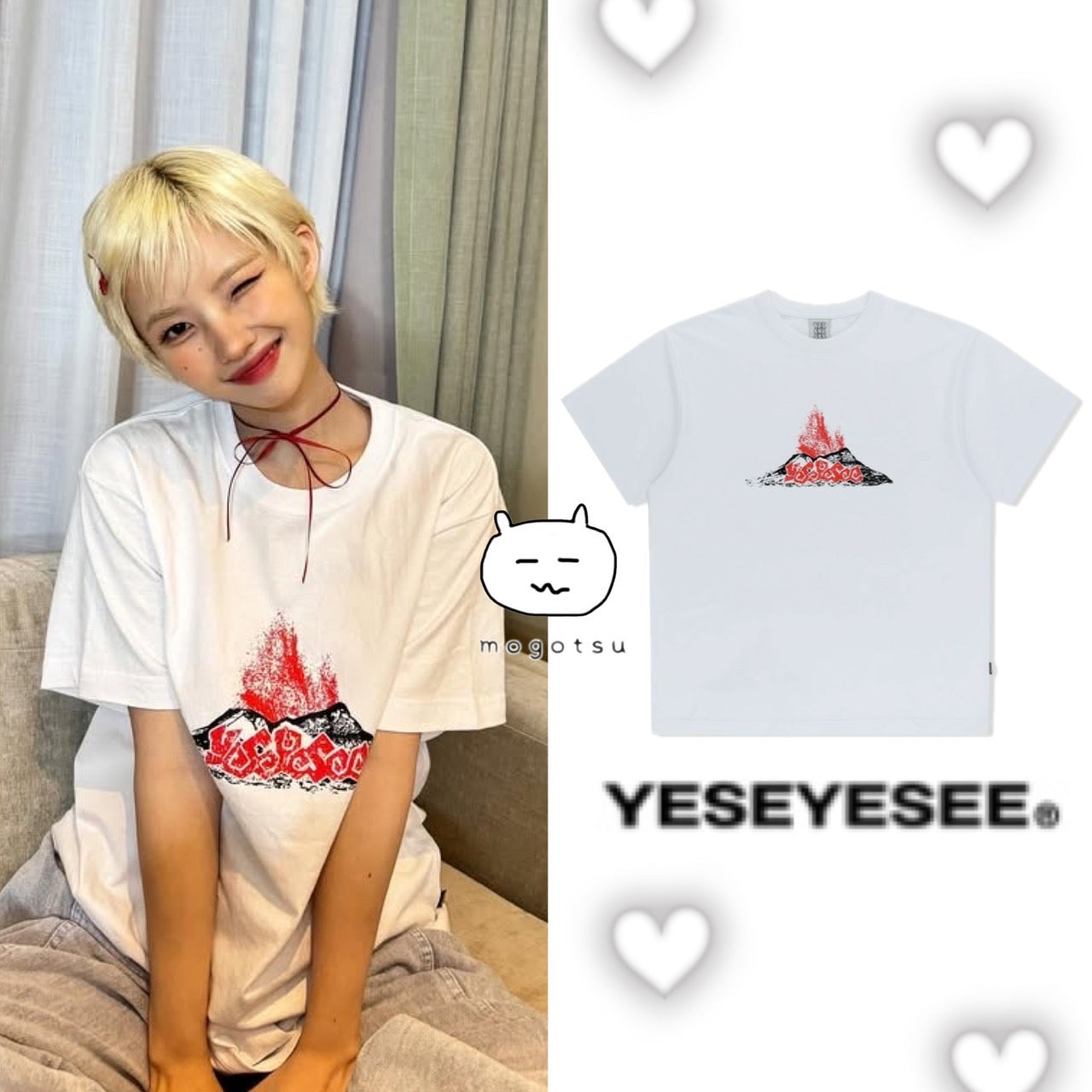 ★[i-dle Soyeon Worn] 【YESEYESEE】Volcanic Eruption Tee White