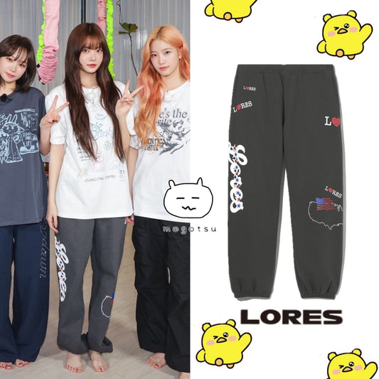 ★[LE SSERAFIM Eunchae Worn] 【LORES】America Sweatpants - Charcoal