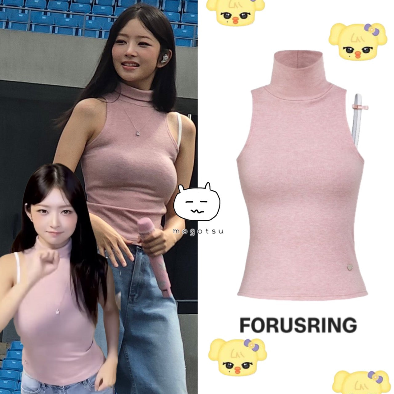 ★[IVE REI Worn] 【FORUSRING】B.tiny ribbon knit (pink)
