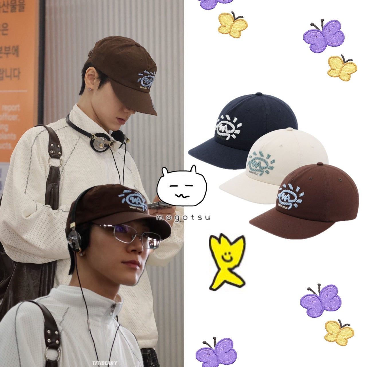 ★[NCT TEN Worn]【WACKY WILLY】rope embroidered trucker cap (3 colors)