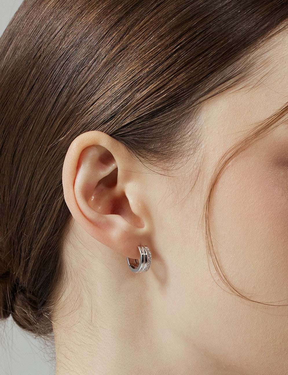 ★[RIIZE Shotaro Worn] 【HYERES LOR】Triple Silver(W) Pave Earrings