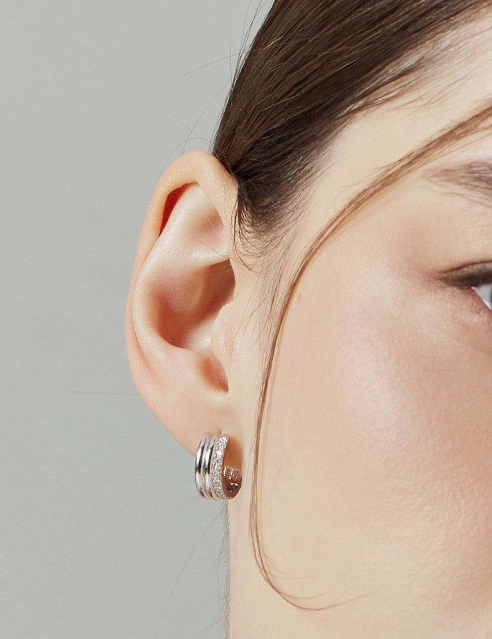 ★[RIIZE Shotaro Worn] 【HYERES LOR】Triple Silver(W) Pave Earrings